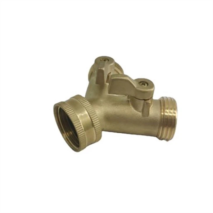 Brass 3 way hose connector-1