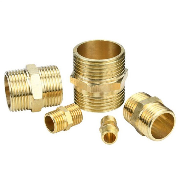 Brass double male hose connector-1